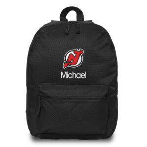 Black New Jersey Devils Personalized Backpack