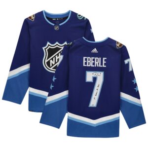 Jordan Eberle Blue Seattle Kraken Autographed 2022 NHL All-Star Game adidas Authentic Jersey with "1st Kraken All-Star" Inscription