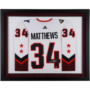 Auston Matthews Toronto Maple Leafs Autographed Deluxe Framed 2022 NHL All-Star Game White Adidas Authentic Jersey
