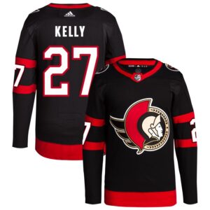 Parker Kelly Men's adidas Black Ottawa Senators Home Primegreen Authentic Pro Custom Jersey