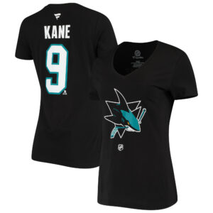 Women's Fanatics Branded Evander Kane Black San Jose Sharks Alternate Name & Number V-Neck T-Shirt