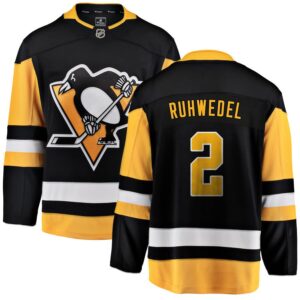 Chad Ruhwedel Men's Fanatics Branded Black Pittsburgh Penguins Home Breakaway Custom Jersey