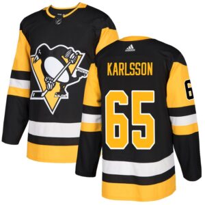 Erik Karlsson Men's adidas Black Pittsburgh Penguins Authentic Custom Jersey