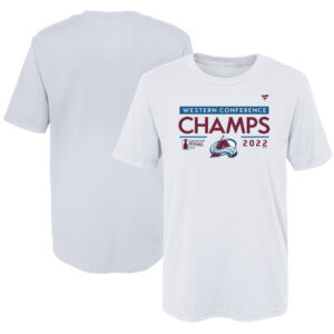 Preschool Fanatics Branded White Colorado Avalanche 2022 Western Conference Champions Locker Room T-Shirt