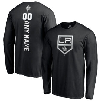Men's Fanatics Branded Black Los Angeles Kings Personalized Playmaker Name & Number Long Sleeve T-Shirt