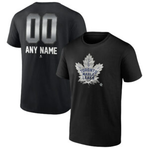 Men's Fanatics Branded Black Toronto Maple Leafs Personalized Midnight Mascot Logo T-Shirt