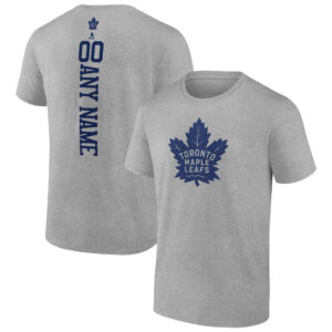 Men's Fanatics Branded Heather Gray Toronto Maple Leafs Personalized Name & Number T-Shirt