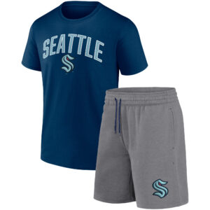 Men's Fanatics Branded Navy/Gray Seattle Kraken Arch T-Shirt & Shorts Set