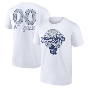 Men's Fanatics Branded White Toronto Maple Leafs Personalized Name & Number Leopard Print T-Shirt